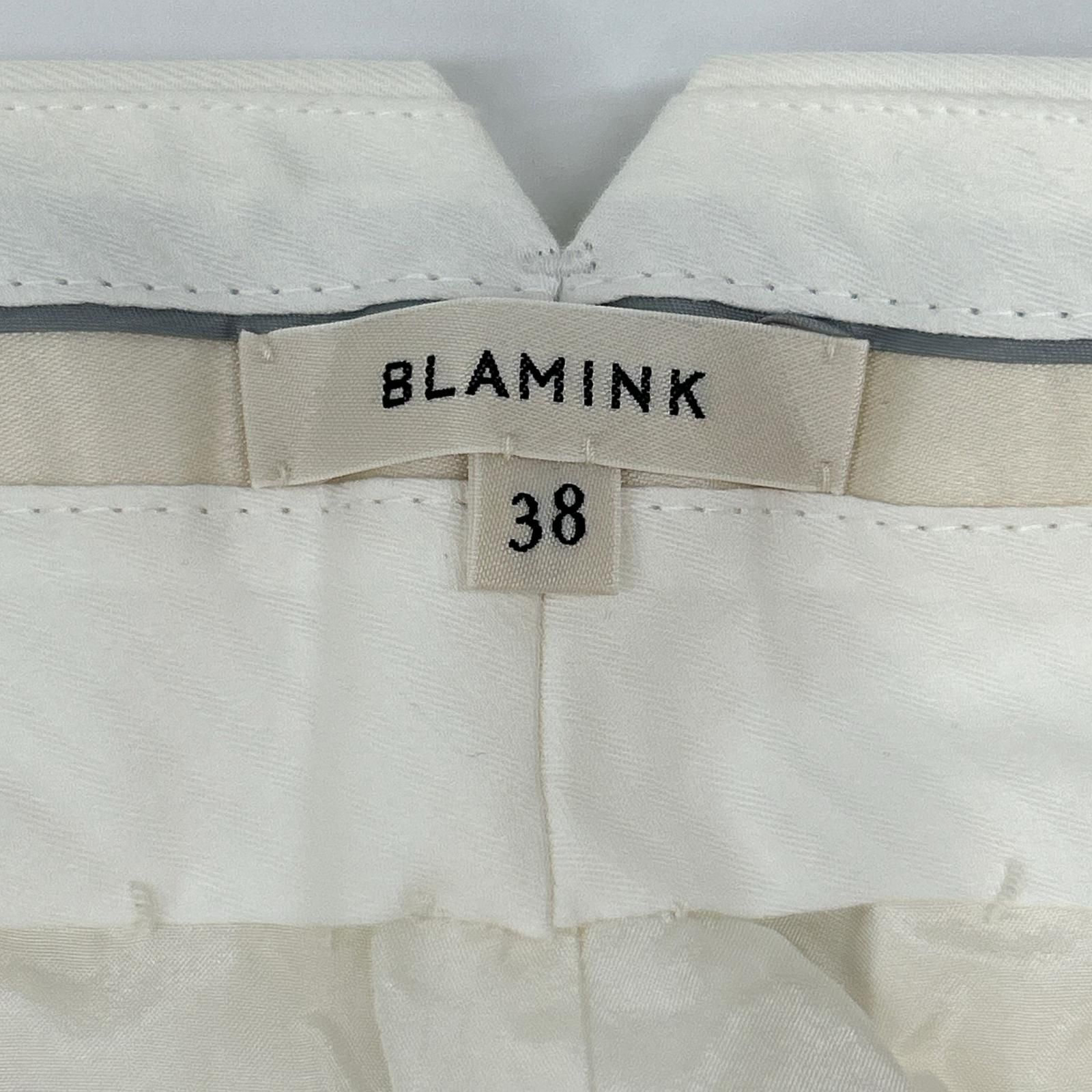BLAMINK ブラミン コットンタック テーパードパンツ 36 BLAMINK ブラミンク 7914-299-0362 ホワイト RESORT タックテーパード