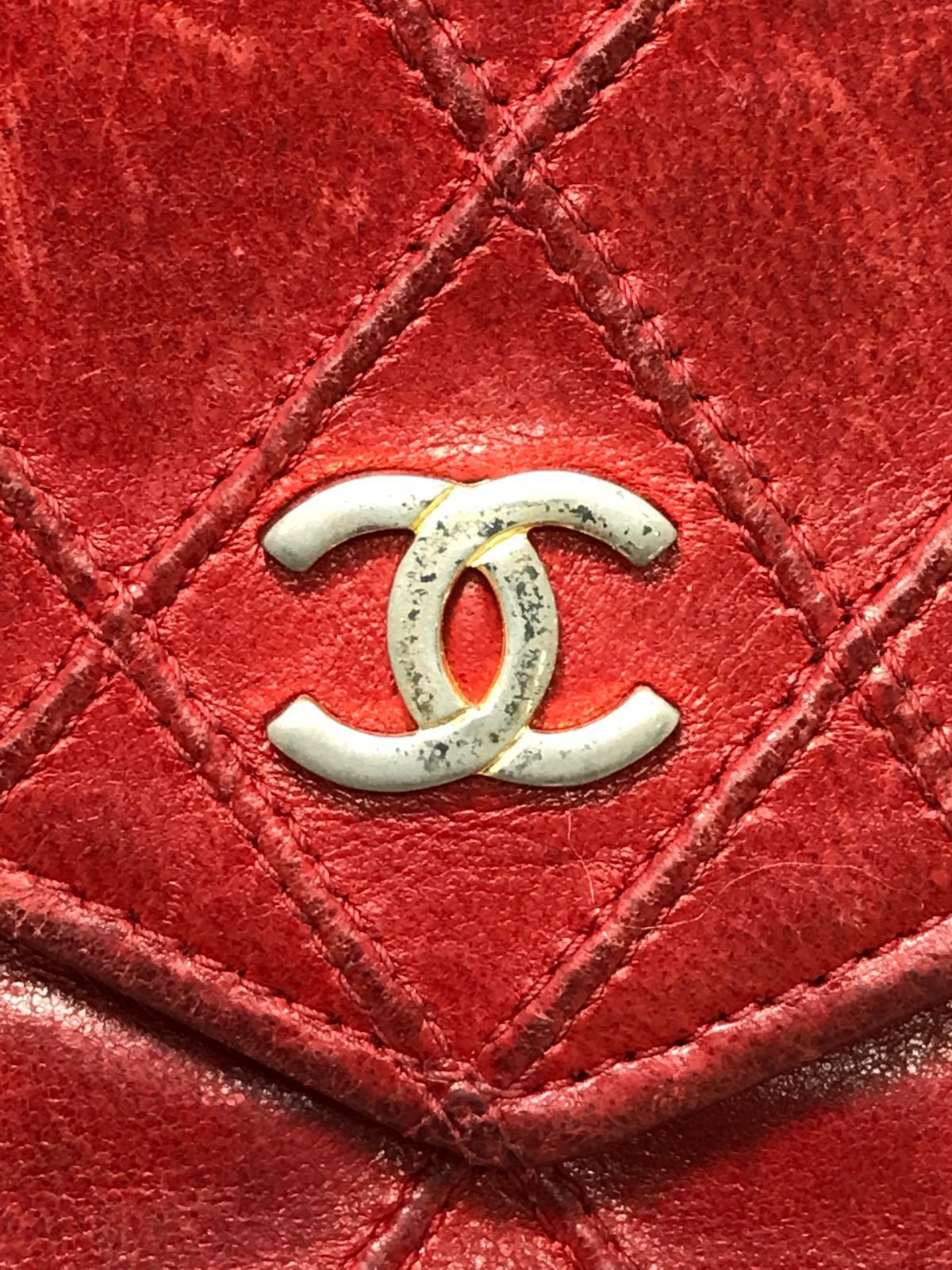 CHANEL シャネル 二つ折り財布 Wホック ワイルドステッチ ココマーク