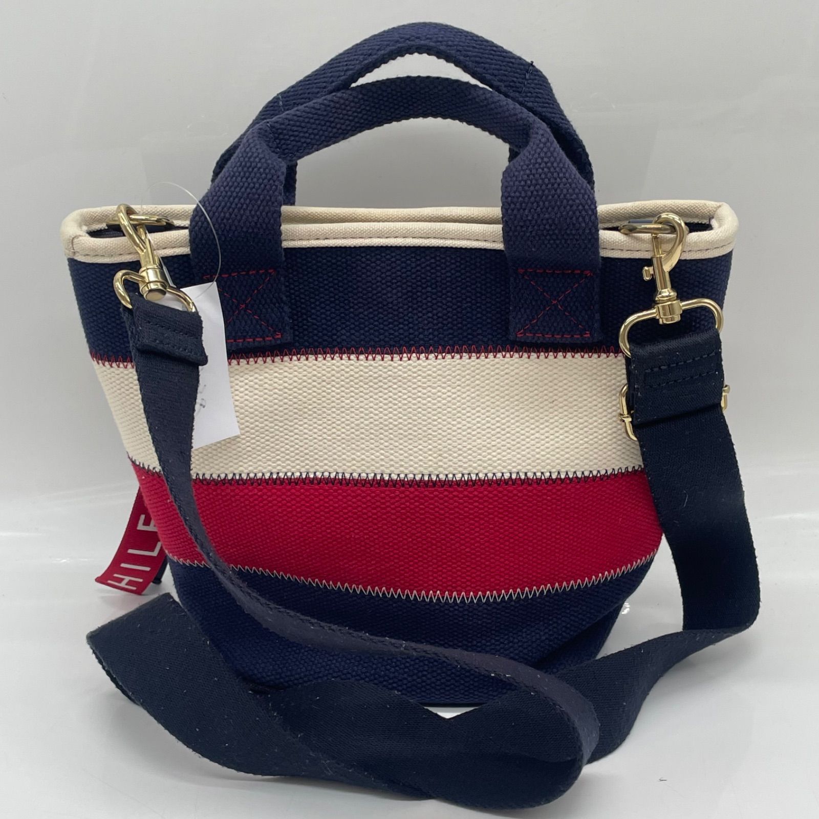 BN9738□TOMMY HILFIGER 2way ショルダーバッグ ミニトート キャンバス 