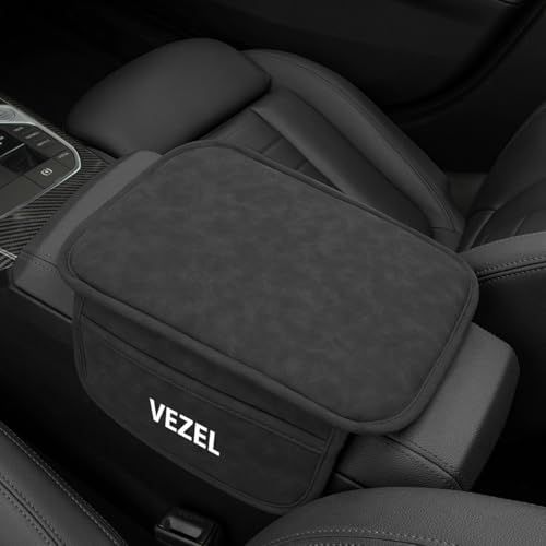 ヴェゼル 車 アームレストカバー 汎用 センターコンソールパッド PUレザー ホンダ ヴェゼル VEZEL RV系 RV3 RV4 RV5 RV6 | 滑り止め 耐摩耗 収納ポケット付き 傷防止 防汚 取付簡単 車内アクセサリー VEZEL車 05a4df7a