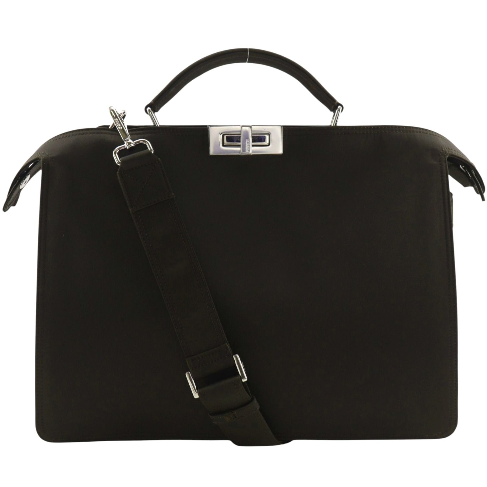 【FENDI】フェンディ ピーカブー アイシーユー ミディアム 2WAYショルダー 7VA529 ナイロン 茶 メンズ ビジネスバッグ