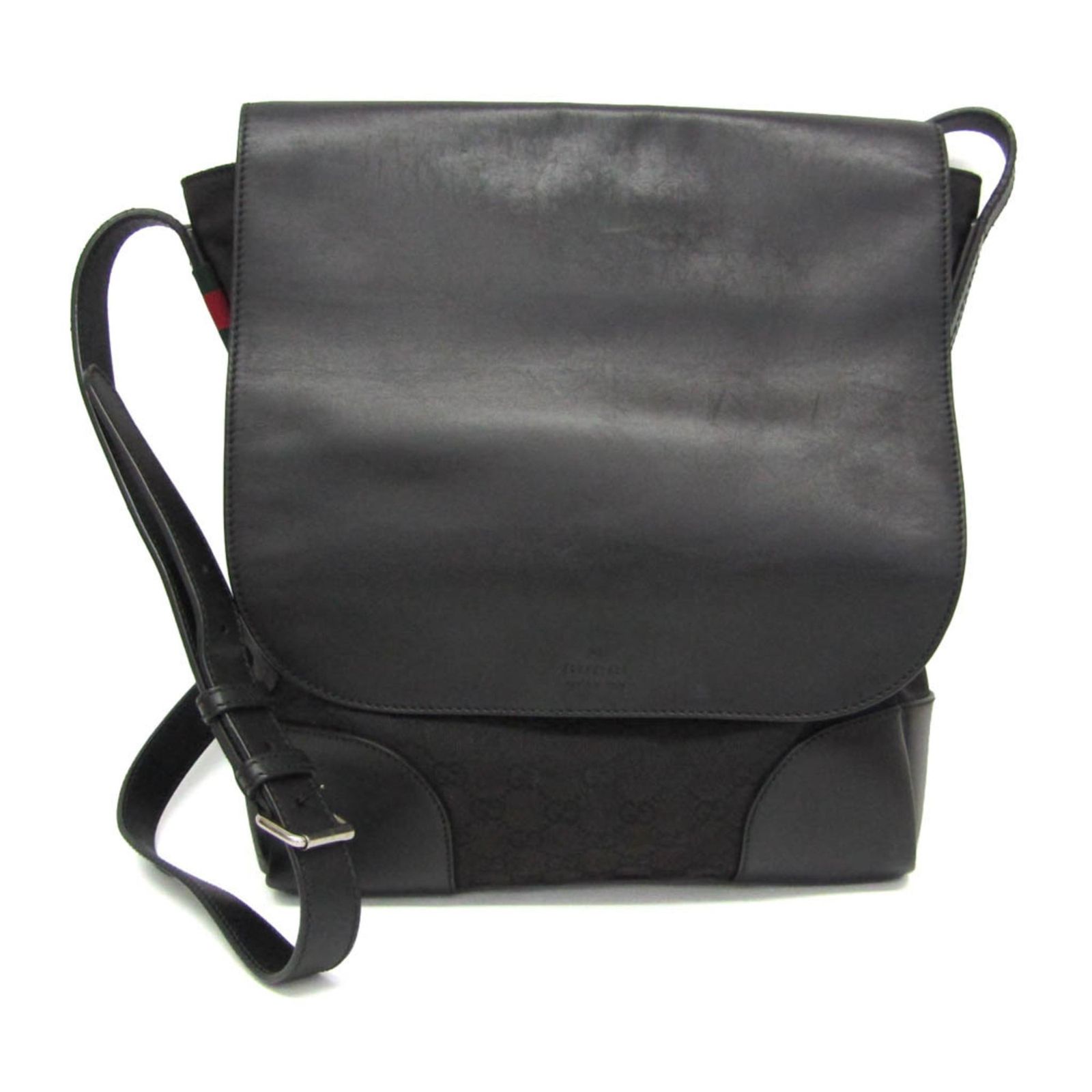 グッチ(Gucci) GGキャンバス 322077 メンズ GGキャンバス,レザー メッセンジャーバッグ,ショルダーバッグ ブラック