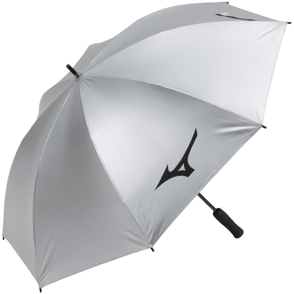 銀パラソル 軽量 ユニセックス 65cm×8本骨 MIZUNO(ミズノ) 約270g 晴雨兼用 UVカット率99.9%以上 ゴルフ アウトドア 収納袋付 シルバー 5LJY2321