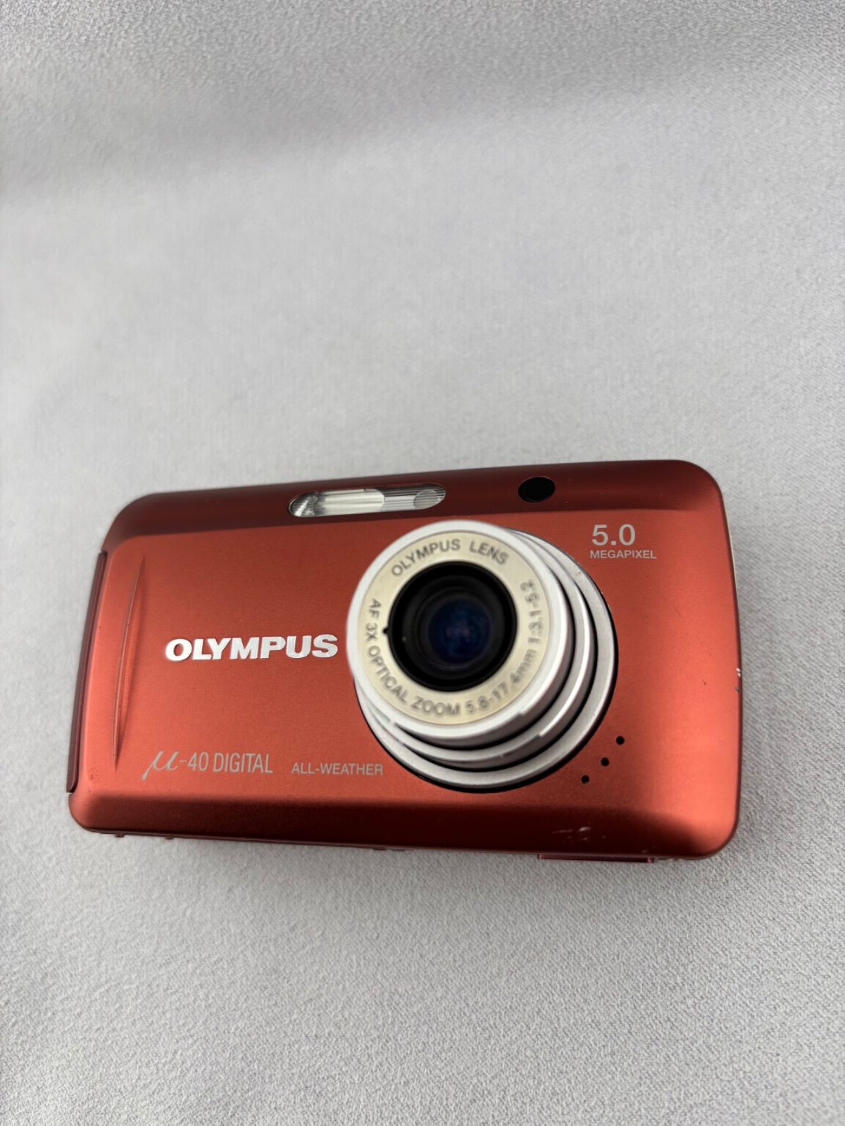 2115【美品、動作確認済み】 OLYMPUS DIGITAL μ-40 レッド オリンパス