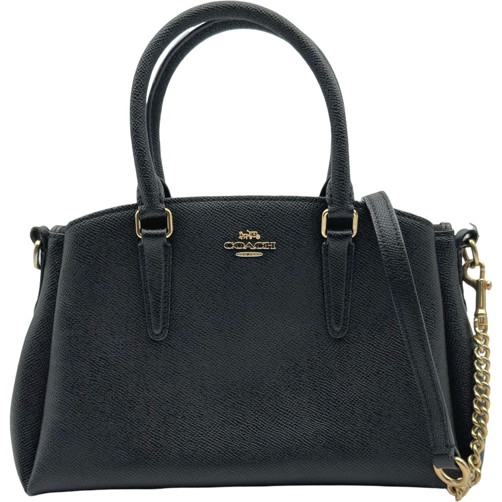 コーチ COACH ミニセージ キャリーオール F28977 ブラック レザー レディース ハンドバッグ ショルダーバッグ