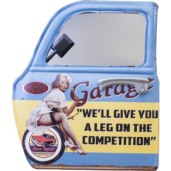 カー ドアミラー Car Door Mirror GARAGE Girl 壁掛け アンティーク インテリア雑貨｜西海岸風・おしゃれ