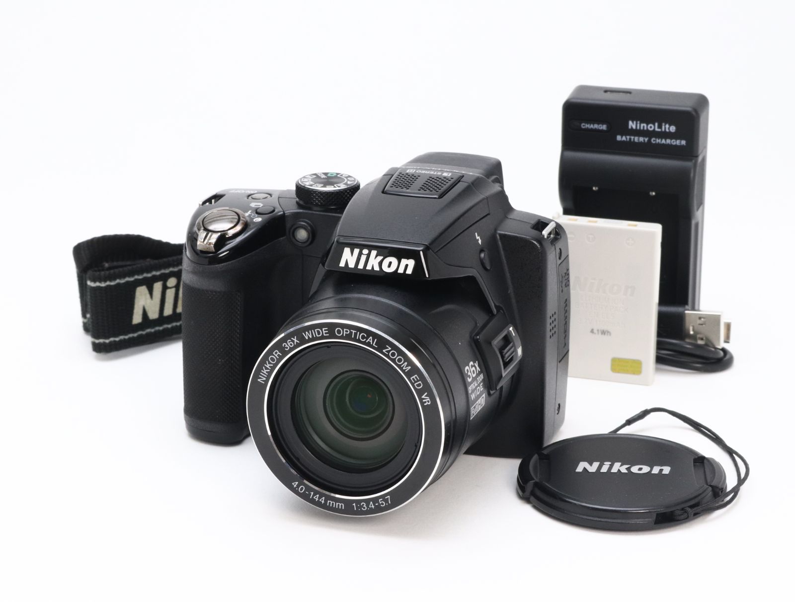 B+ (並品) Nikon ニコン COOLPIX P500 ブラック 初期不良返品対応 66-208