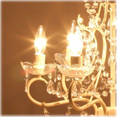 LED対応 6灯シャンデリア エマ クリーム アンティーク インテリア照明