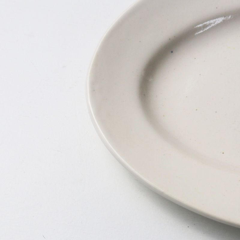 美品 岡田直人 オーバル皿＼オフホワイト プレート 食器 うつわ 作家物