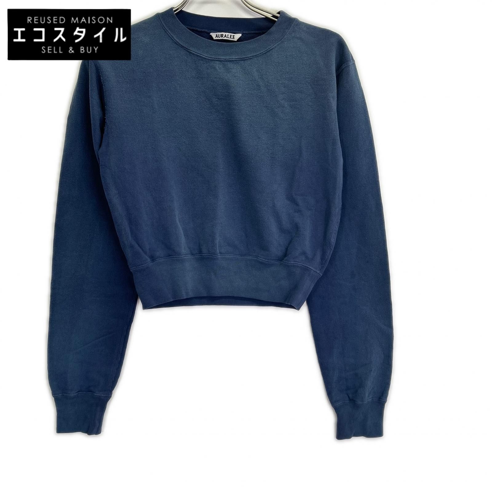 AURALEE　オーラリー　A25AP04MS 25AW ネイビー PRODUCT DYED PIMA LIGHT SWEAT　0