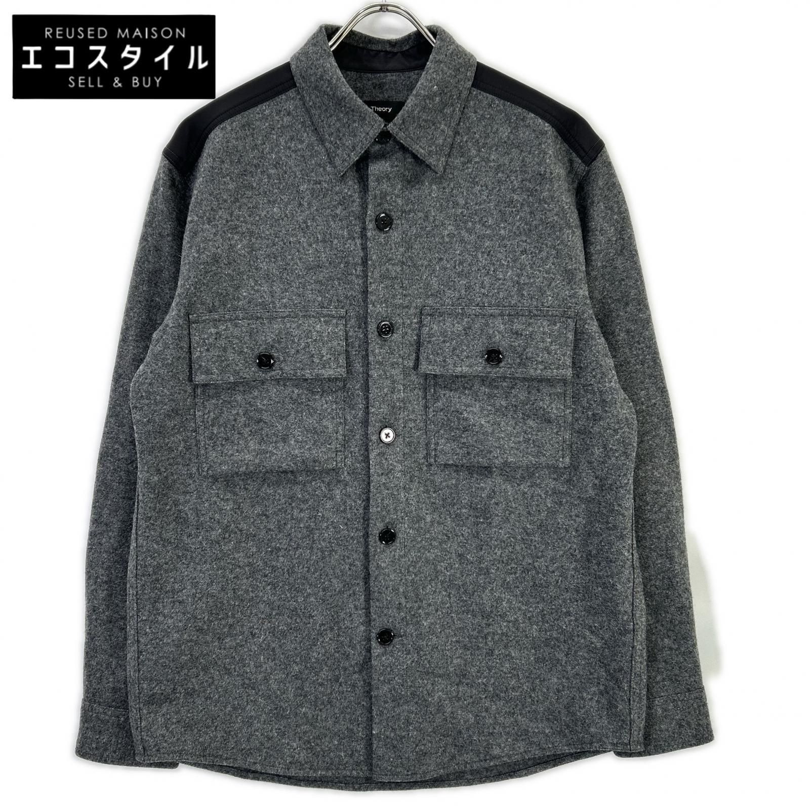 Theory　セオリー　02-0308010 20AW グレー GOLDWIN A ROSSLAND ウール 長袖シャツ　S