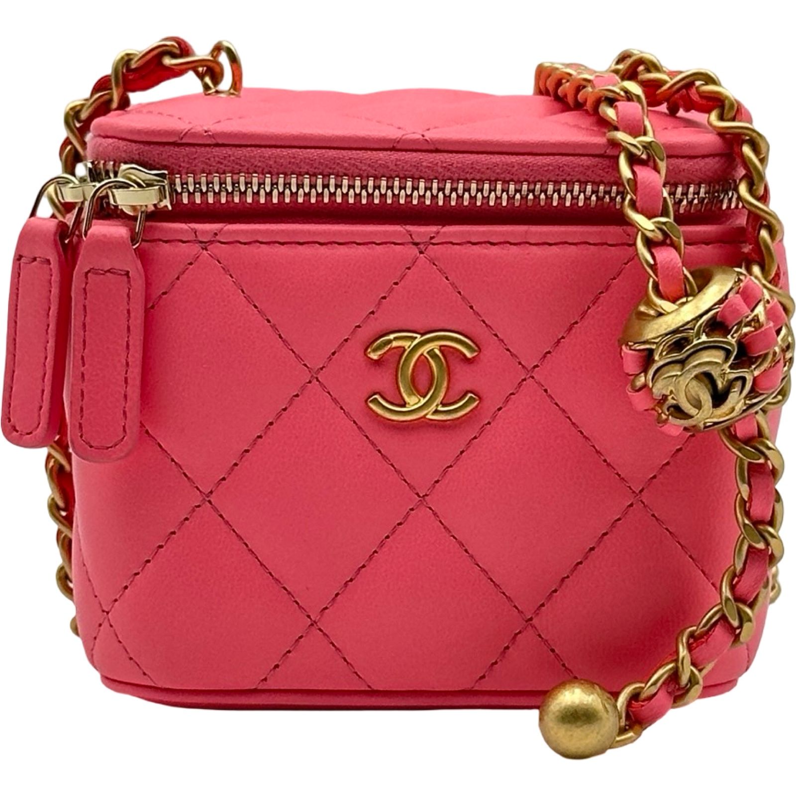 シャネル CHANEL スモール バニティバッグ AP1447 32番台 ピンク ゴールド金具 ラムスキン レディース ショルダーバッグ