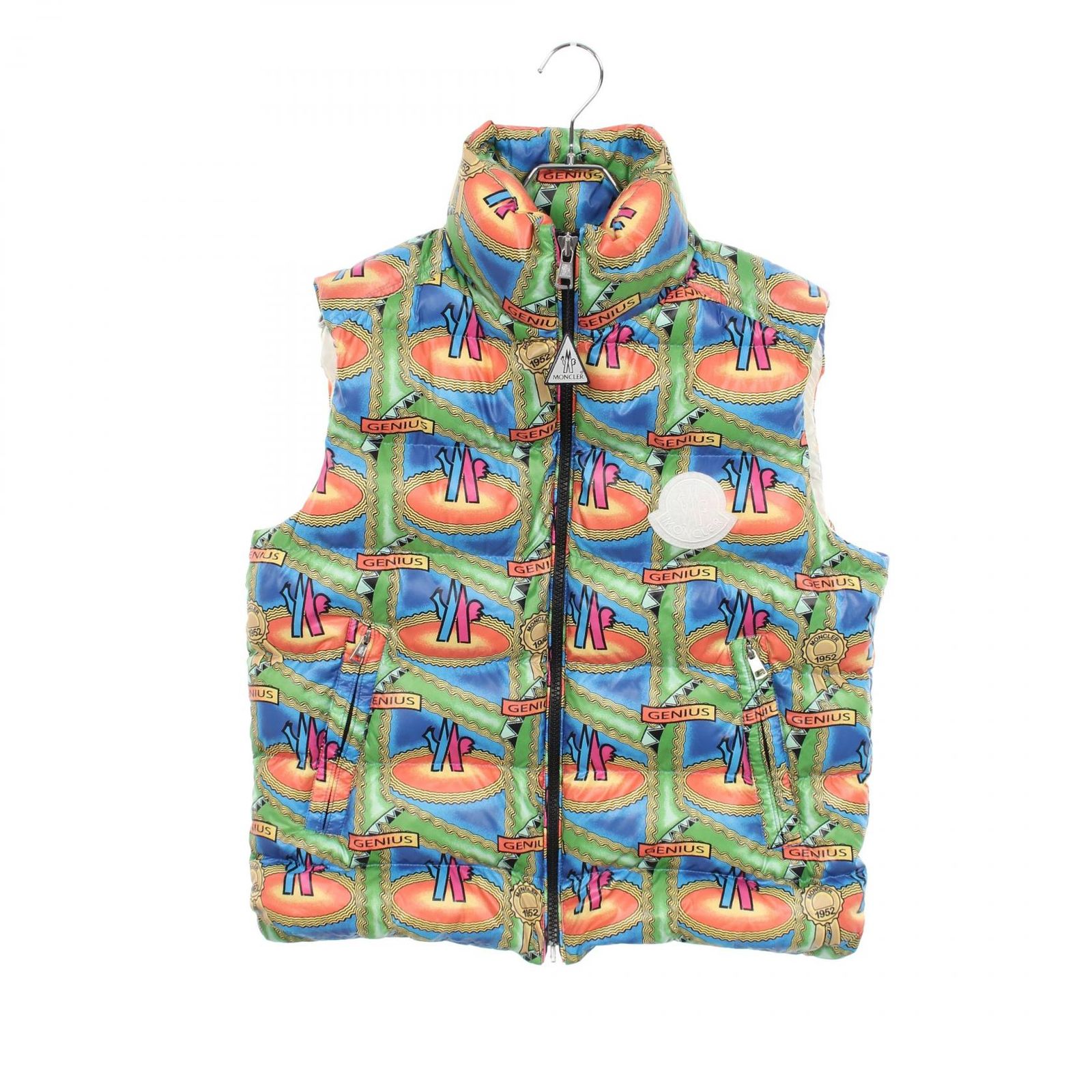 モンクレール MONCLER ダウンベスト GENIUS 2 MONCLER 1952 総柄 1A50100 ナイロン ベスト メンズ Used A