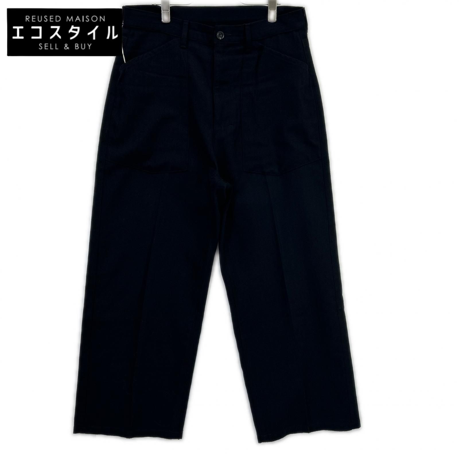 ANCELLM　アンセルム　25AW ANC-PT96 ブラック W/S BAKER PANTS/ウールリネンシルク ベイカーパンツ　2