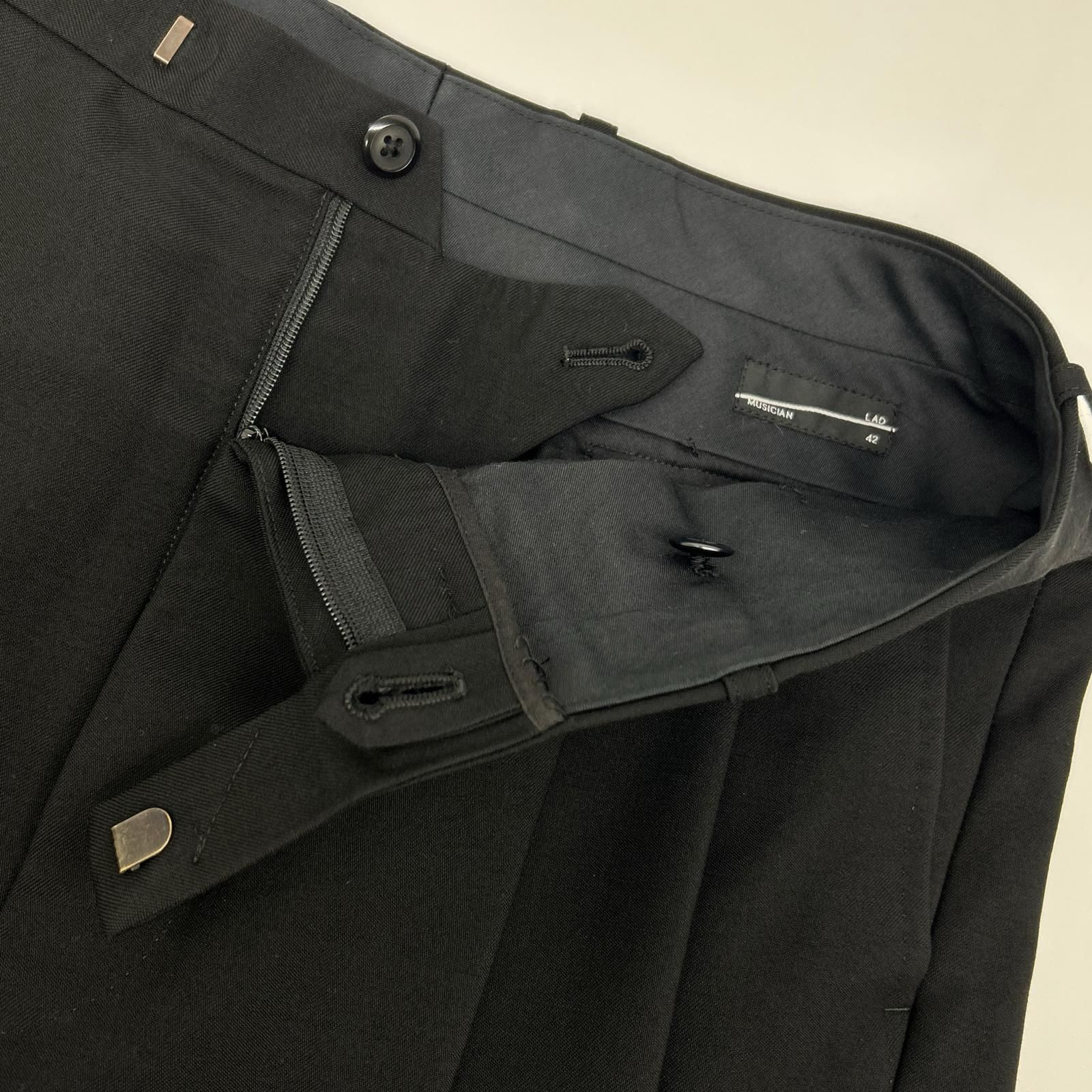 LAD MUSICIAN ラッドミュージシャン 18SS ブラック ウール 2タック