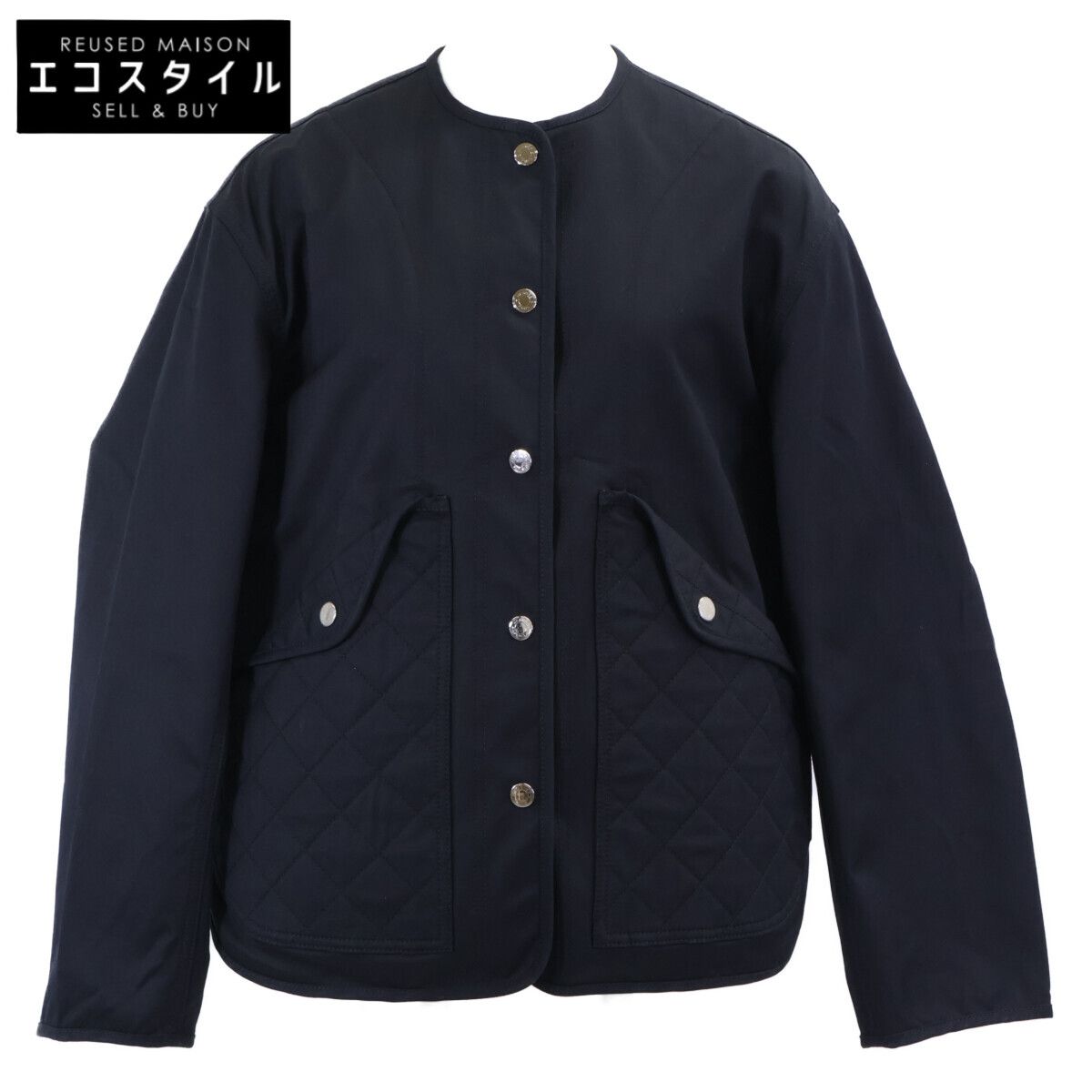 HERMES　エルメス　【美品/国内正規/25SS】H5E0163DQ セリエボタン キルティング ノーカラージャケット　34