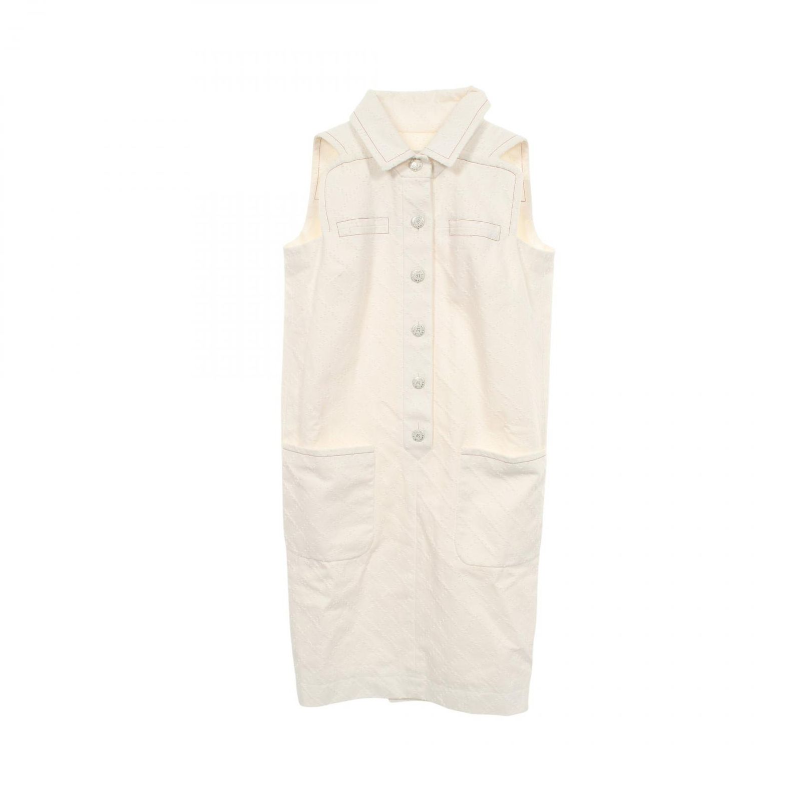 シャネル CHANEL ワンピース ココマークボタン コットン ワンピース レディース Used A