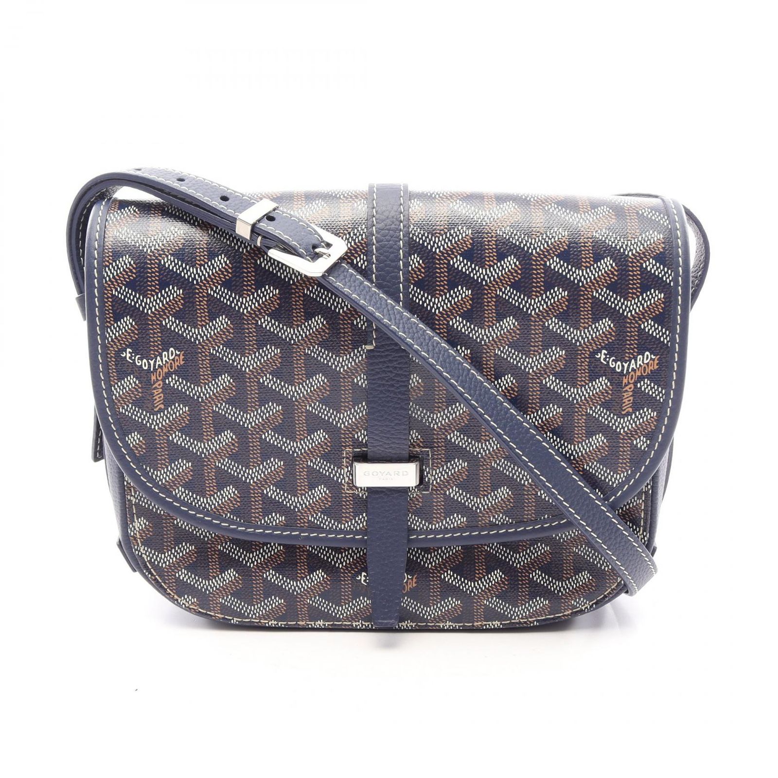 ゴヤール GOYARD ショルダーバッグ ベルヴェデーレPM BELVE3PMLTY12CG12P ネイビー/ホワイト/ブラウン PVCコーティングキャンバス レザー ベルヴェデーレ PM レディース