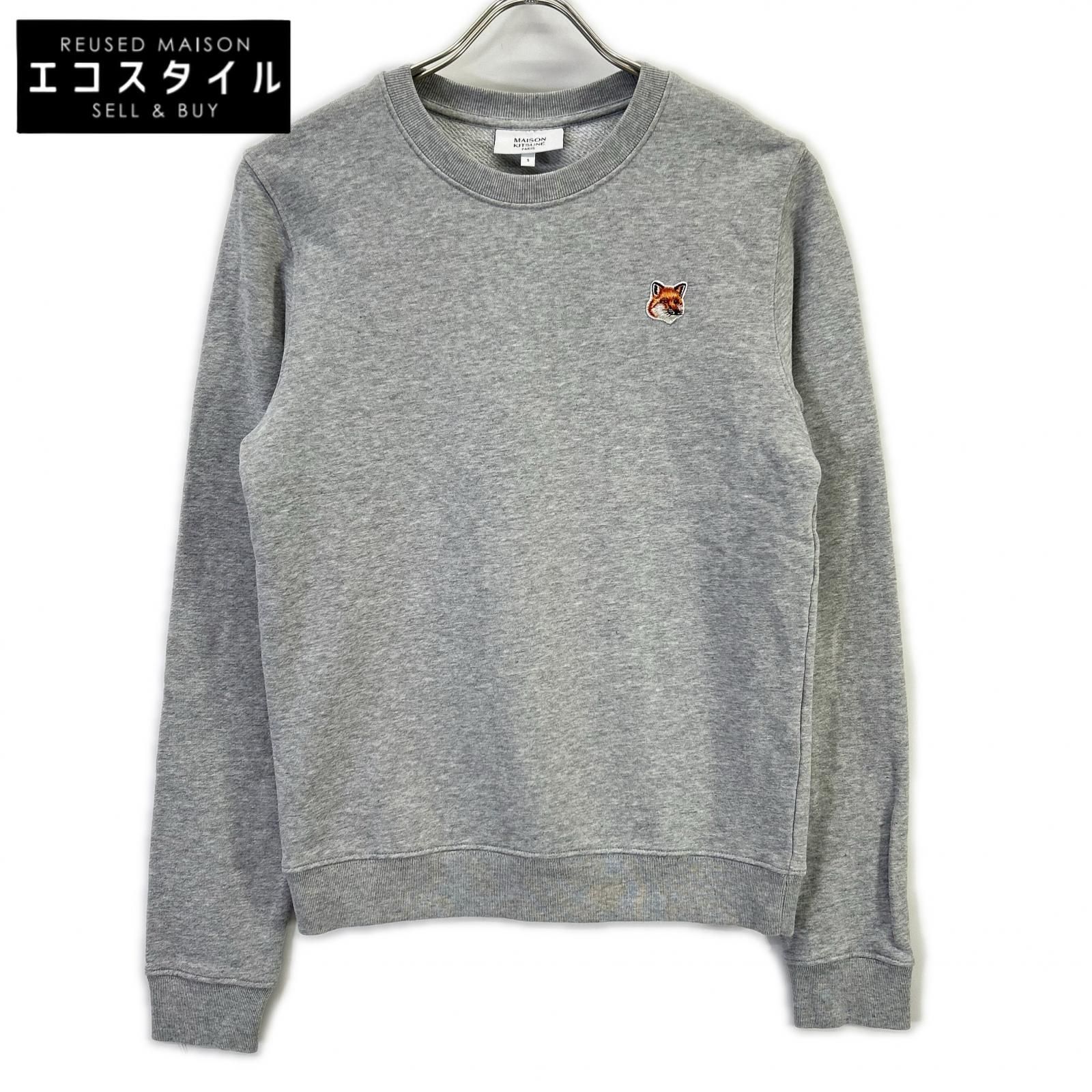 MAISON KITSUNE　メゾンキツネ　グレー フォックスヘッドパッチスウェット　S