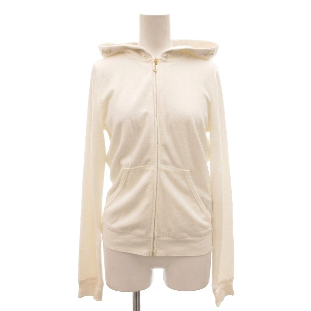 ジューシークチュール JUICY COUTURE パーカー M 白 ホワイト ジップ