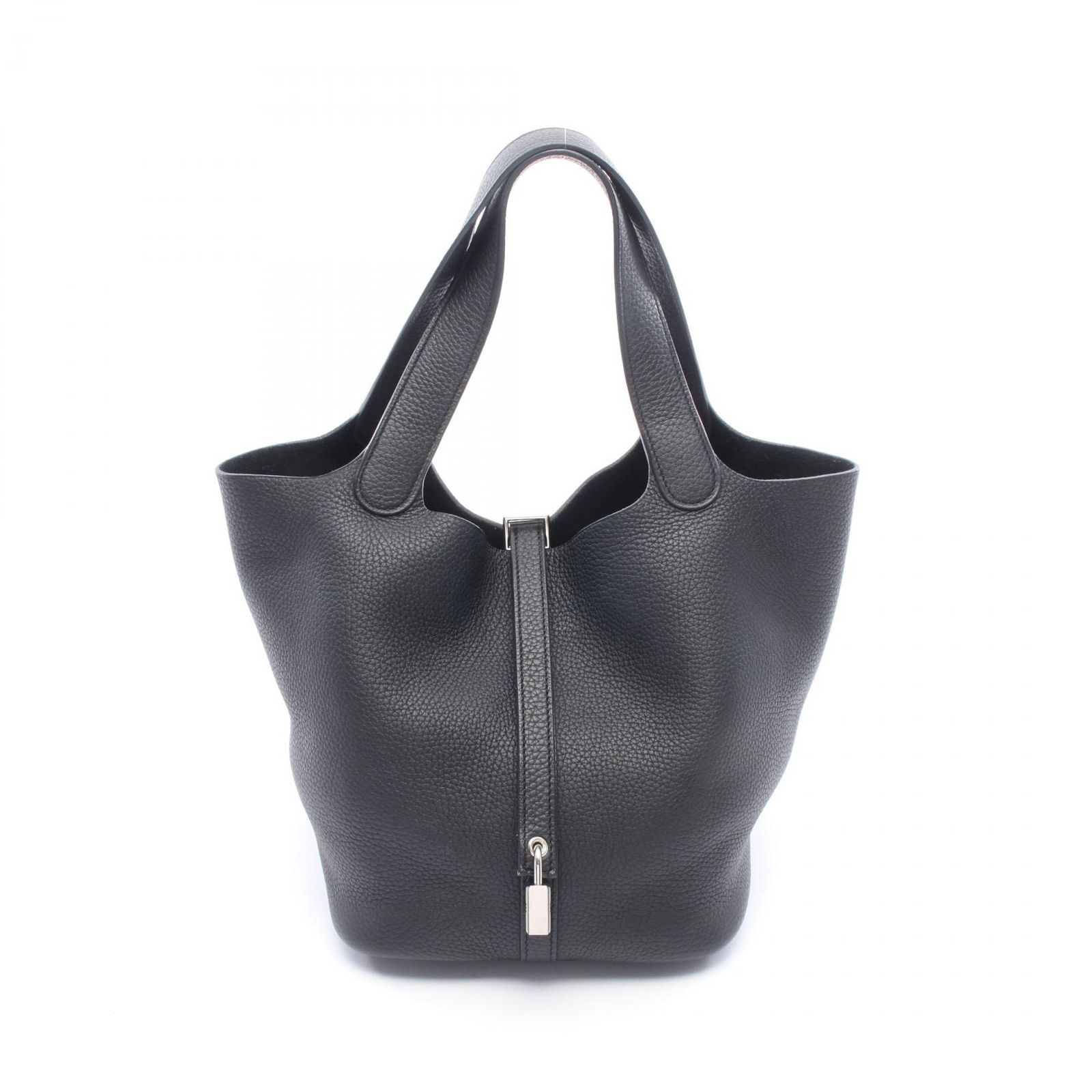 エルメス HERMES ハンドバッグ ピコタンロックMM ブラック レザー ピコタンロックMM ブラック レディース Used A
