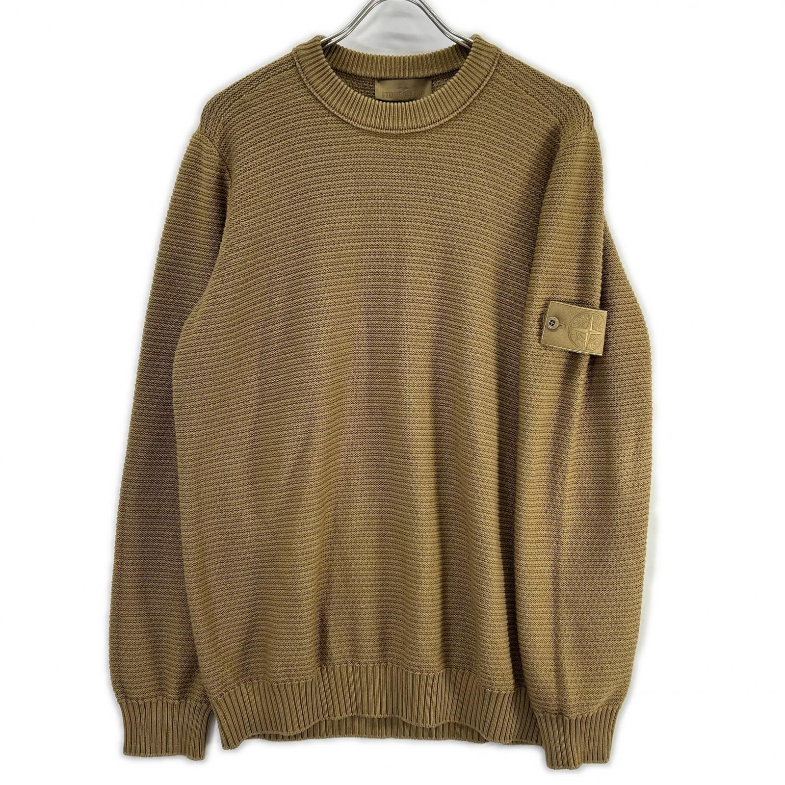 STONE  ストーンアイランド 25年 L1S155100032 ゴースト ベージュ コットン×カシミア クルーネックジャンパー L STONE ISLAND ストーンアイランド 25年 L1S155100032 ゴースト