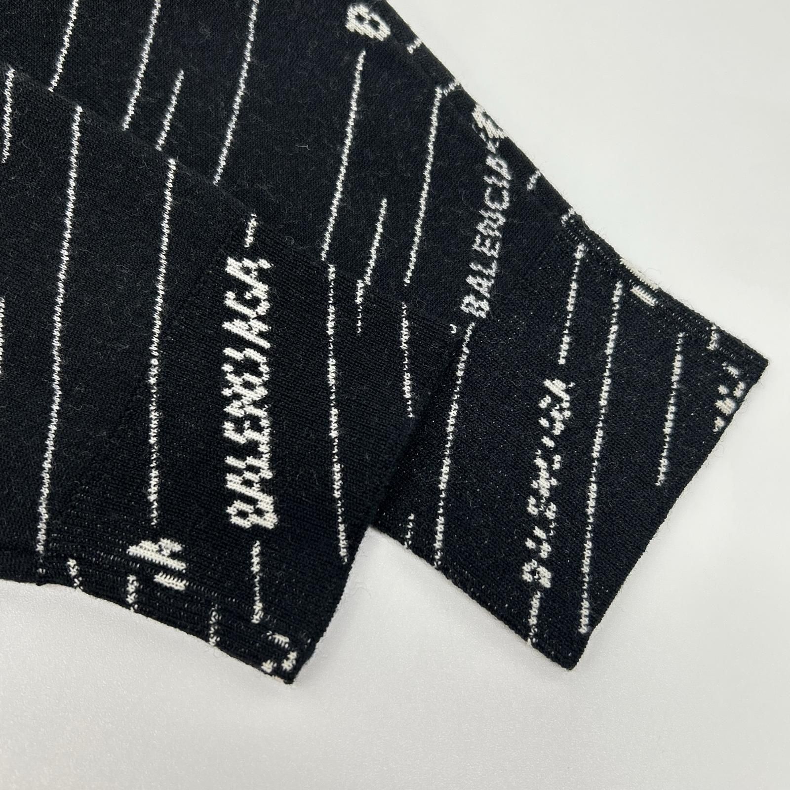BALENCIAGA バレンシアガ 559078 T1524 ブラック ロゴニット プル