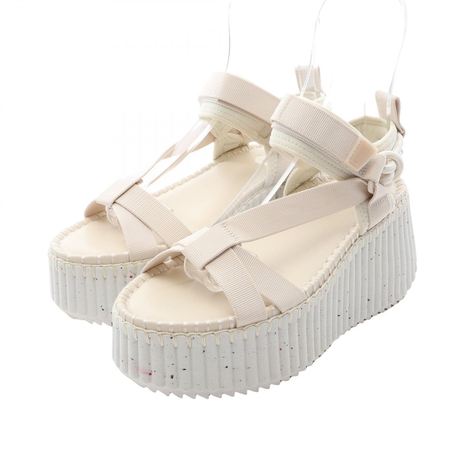 クロエ Chloe サンダル Nama ウェッジ レザー サンダル レディース Used A