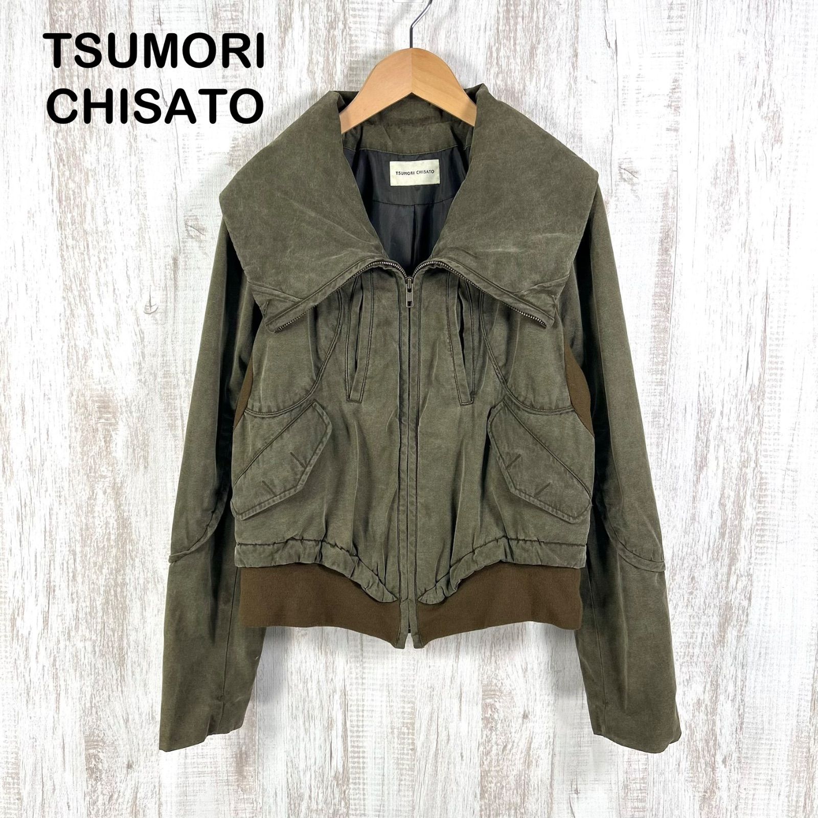 TSUMORI CHISATO ツモリチサト ビッグカラー ヴィンテージ ミリタリージャケット カーキ