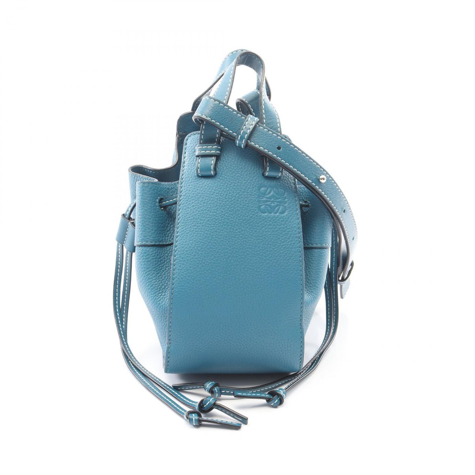 ロエベ LOEWE ハンドバッグ ハンモック ドローストリングバッグ ミニ 2WAY 314.30.V07 ターコイズブルー レザー ハンモックバッグ ドローストリング ミニ レディース