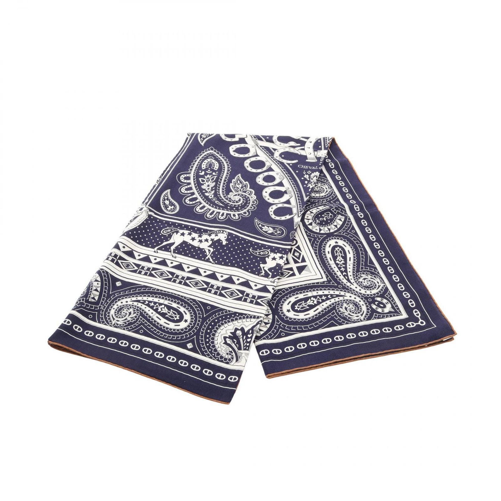 エルメス HERMES スカーフ カレジェアン カレ140 Cheval de Coeur Bandana シルク スカーフ レディース 未使用