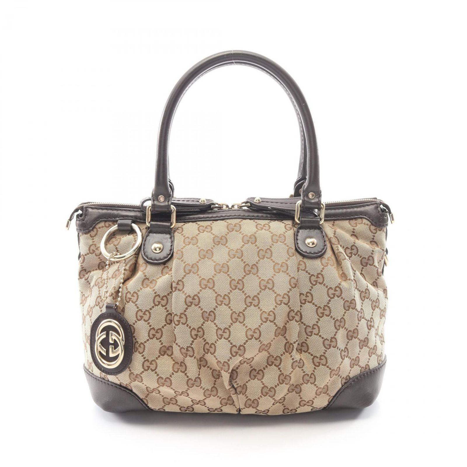グッチ GUCCI ハンドバッグ スーキー GGキャンバス 247902 ベージュ/ブラウン キャンバス レザー スーキー レディース Used A 50,880円