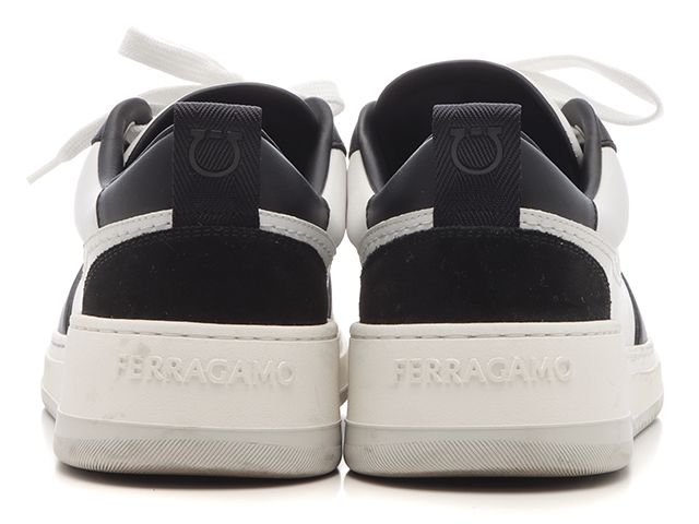 Salvatore Ferragamo サルヴァトーレフェラガモ スニーカー/6ハーフ/ホワイト/ブラック 0770882 スニーカー_x000D_
 レザー ホワイト メンズ【中古】432 Salvatore Ferragamo サルヴァトーレフェラガモ スニーカー/6ハーフ
