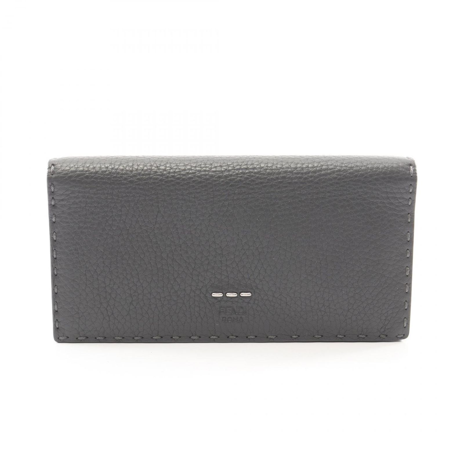 フェンディ FENDI 二つ折り長財布 セレリア 7M0186 ダークグレー/グリーン レザー セレリア ZIP長財布 メンズ Used B