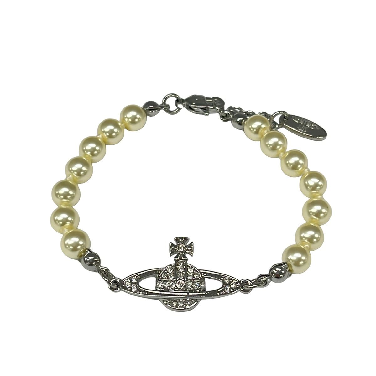 VivienneWestwood(ヴィヴィアンウエストウッド) ブレスレット美品 - シルバー×アイボリー×クリア オーブ