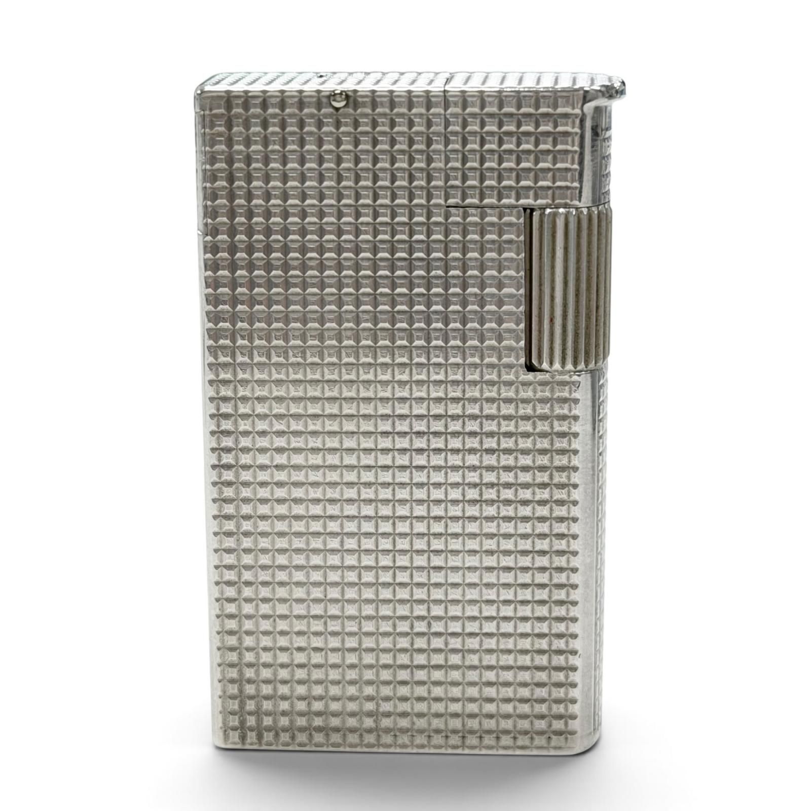 美品▼Dunhill ダンヒル 925 70s ライオンパサント ダイヤモンドカット ローラー式 ガス ライター シルバー 仏製 重量79.9g 着火確認済み