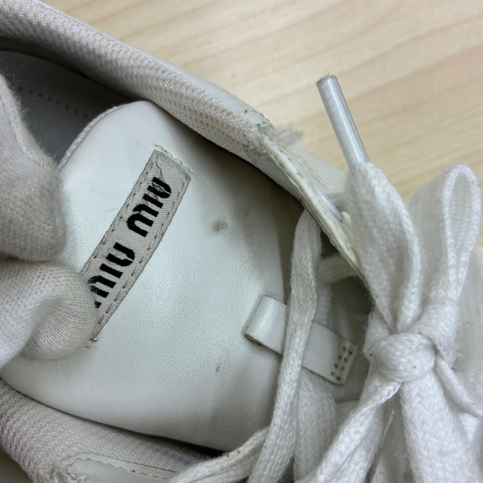 ミュウミュウ MIU MIU】グリッタースニーカー レザースニーカー EUR37