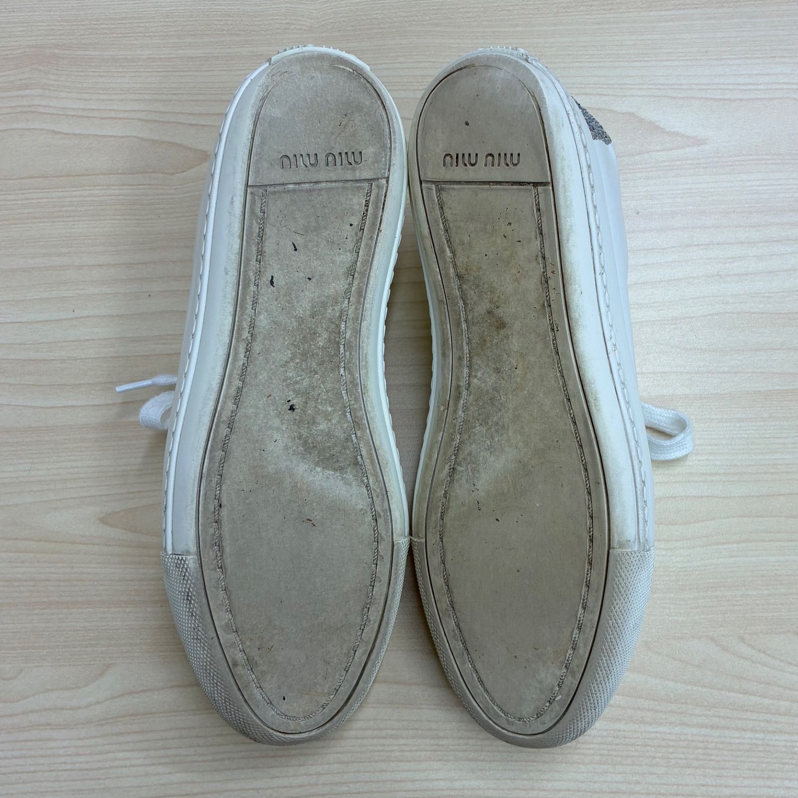 ミュウミュウ MIU MIU】グリッタースニーカー レザースニーカー EUR37
