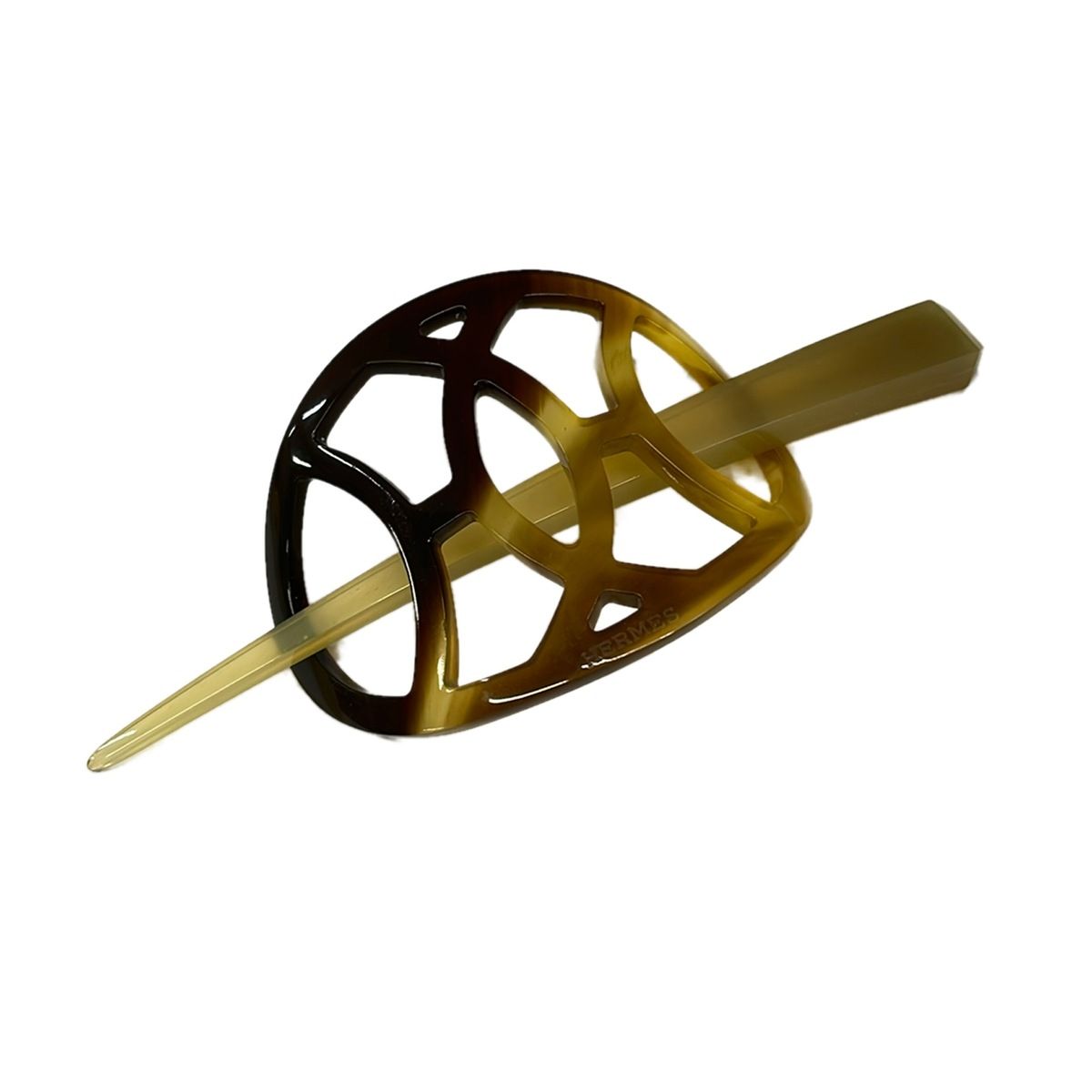 HERMES(エルメス) アクセサリー美品 ロカイユ ベージュ×ダークブラウン かんざし