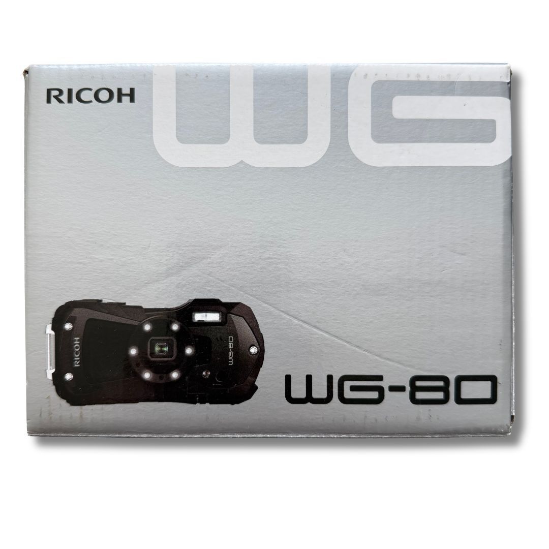 【純正バッテリー＆充電器付き 動作品】 RICOH リコー G800 コンデジ 美品 RICOH WG-80 ブラック 防水デジタルカメラ 元箱付 純正バッテリー
