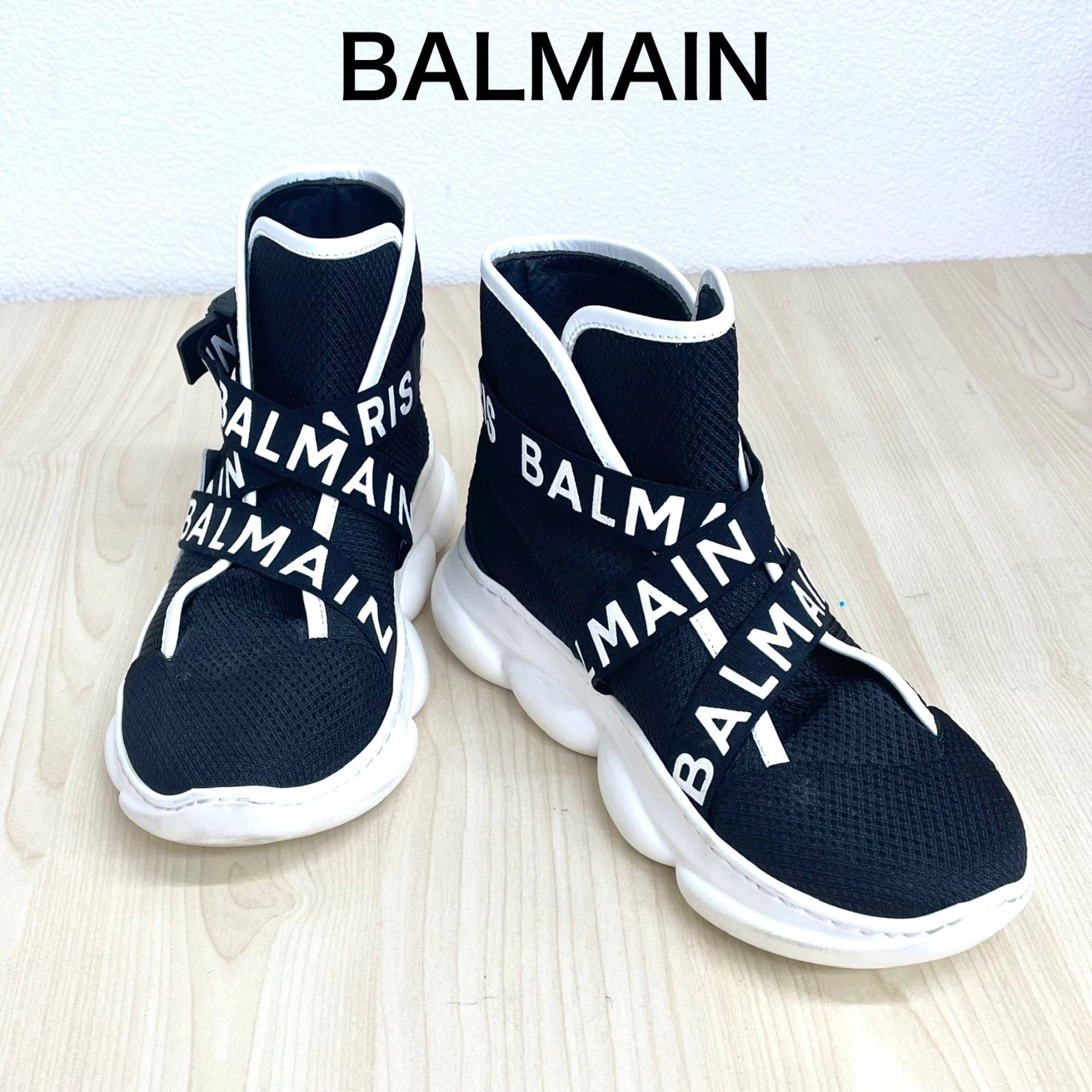 バルマン BALMAIN】美品！ロゴハイカットスニーカー シューズ 靴 35