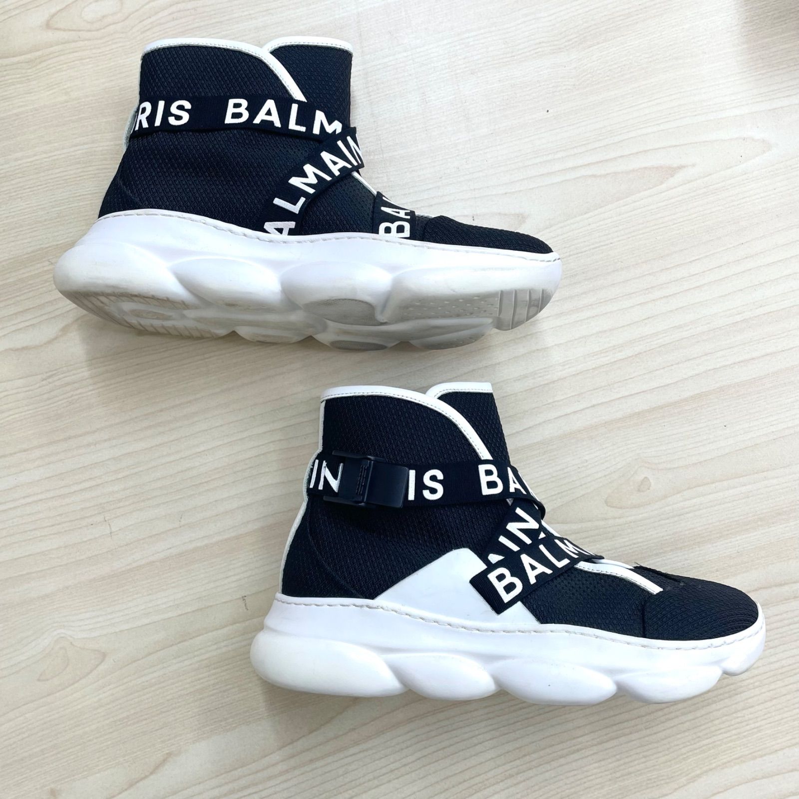 バルマン BALMAIN】美品！ロゴハイカットスニーカー シューズ 靴 35