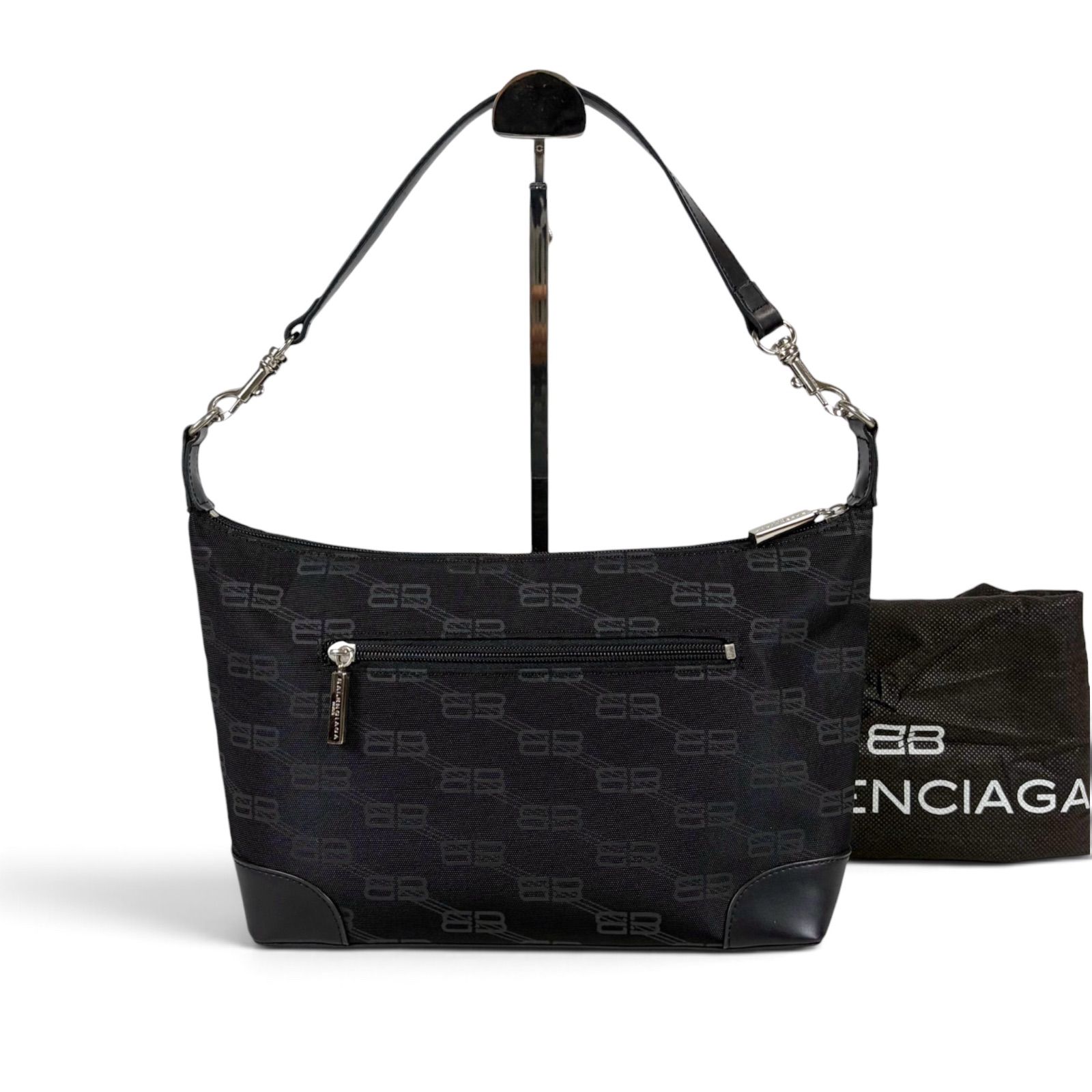 BALENCIAGA BB Canvas Hobo Bag Black バレンシアガ BBキャンバス 