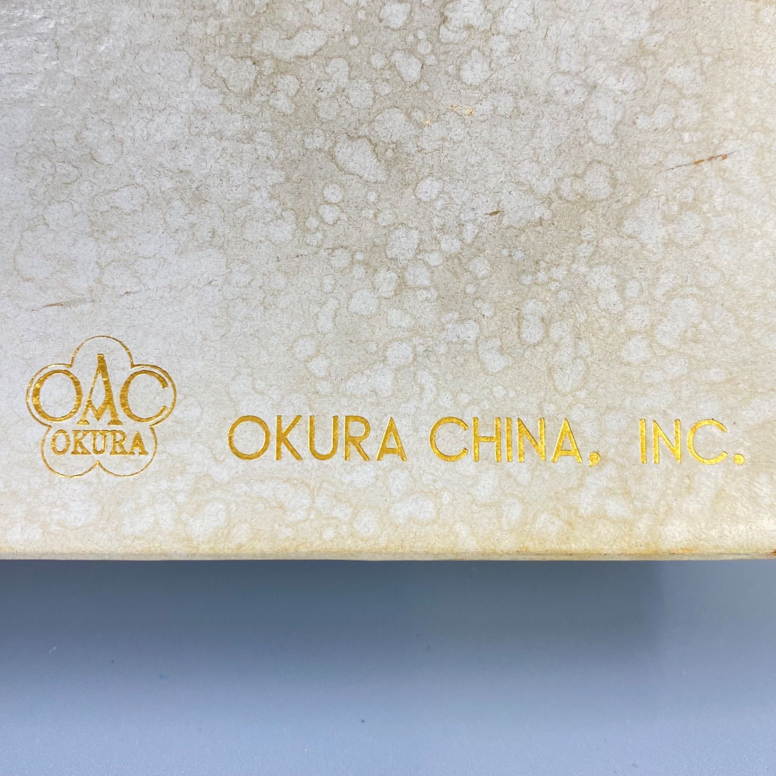 K 大倉陶園 OKURA CHINA 青薔薇(ブルーローズ)柄 金彩 楕円大皿 化粧箱