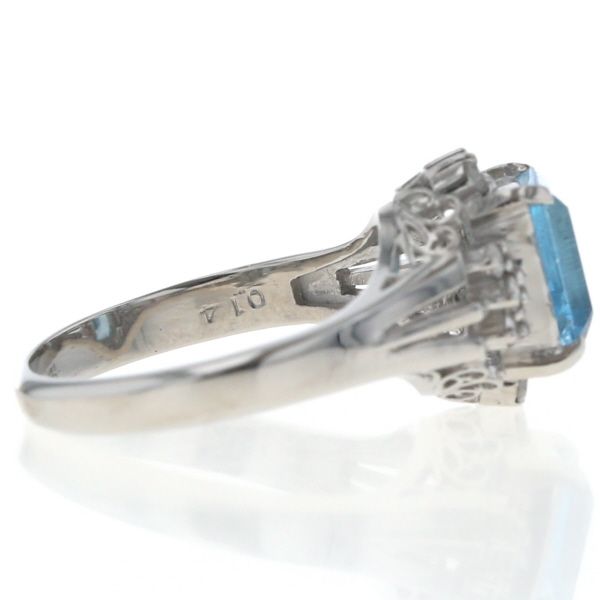 Pt900 プラチナ リング ブルートパーズ 1.73ct ダイヤモンド 0.14ct