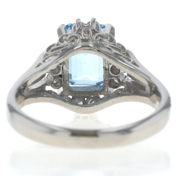 Pt900 プラチナ リング ブルートパーズ 1.73ct ダイヤモンド 0.14ct