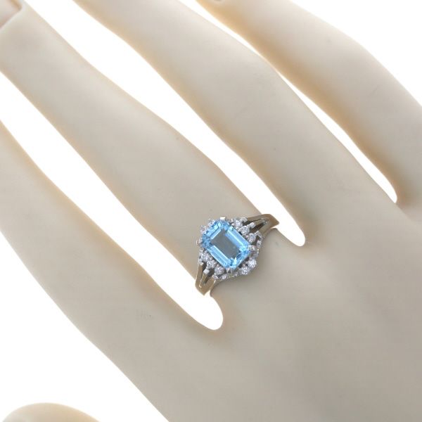 Pt900 プラチナ リング ブルートパーズ 1.73ct ダイヤモンド 0.14ct