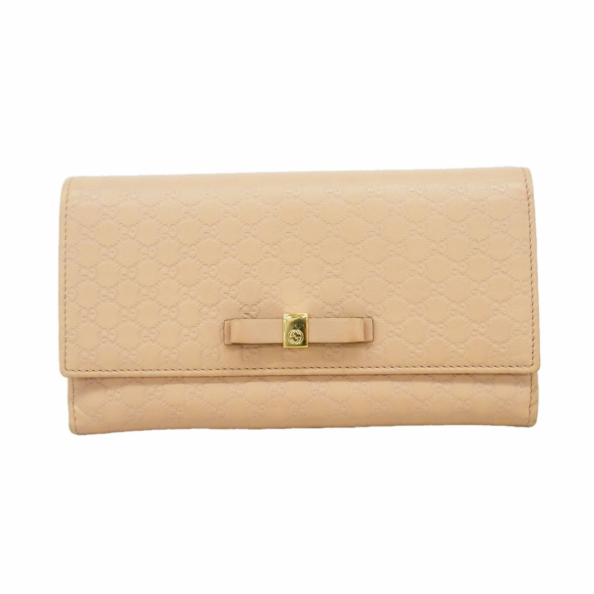 【6ge5859】グッチ 長財布 グッチシマ 388679 レザー ピンク ゴールド金具【中古】レディース 10,607円