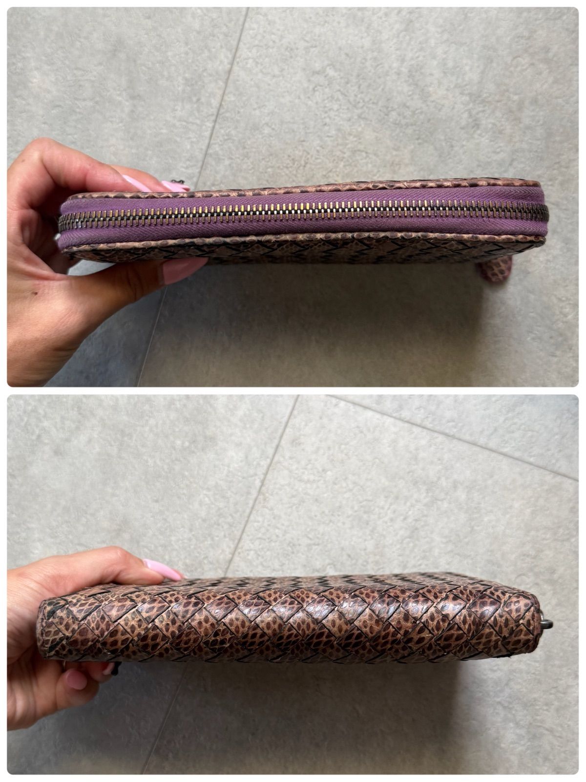 BOTTEGA VENETA ボッテガヴェネタ イントレチャート パイソン ラウンド