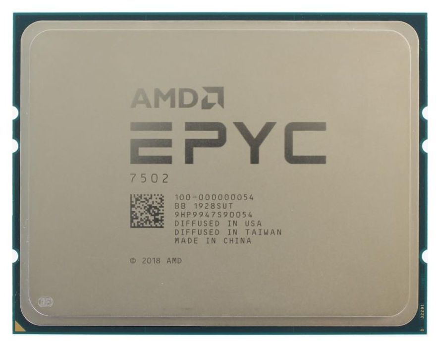AMD EPYC 7502 32C 64T 2.5GHz to 3.35GHz Socket SP3 Rome 7NM 128MB 180W Aug 2019